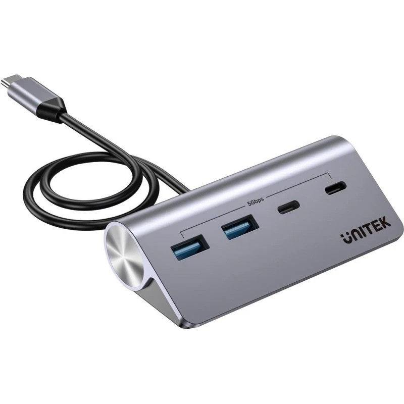 Unitek uHUB Q4 USB-C Hub, 2x USB-A + 2x USB-C, Aluminium, 5 Gbps