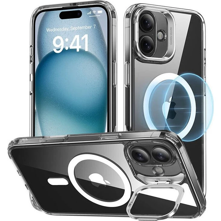ESR Classic Hybrid Cover med Stativ til iPhone 16, Transparent