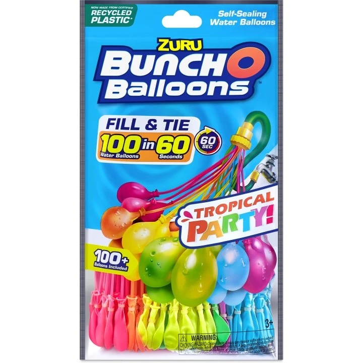 Zuru Bunch O Balloons Tropical Party – 100 sjælvknutende vattenballonger