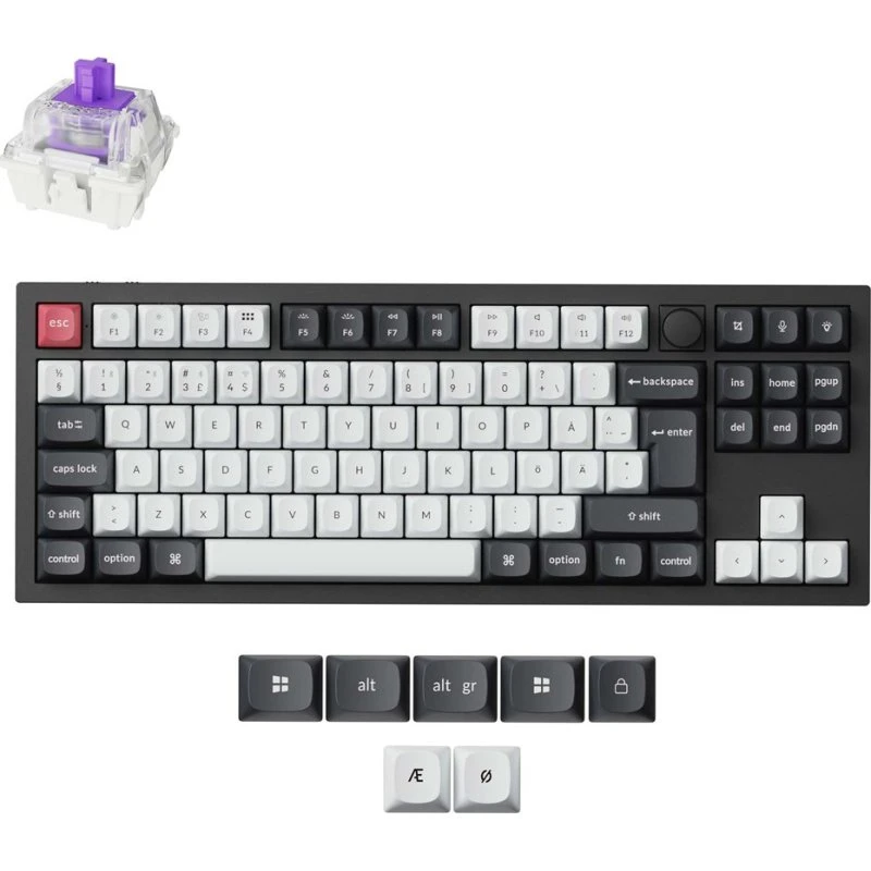 Keychron Q3 HE 80% Trådløs Gaming Tastatur - Carbon Black