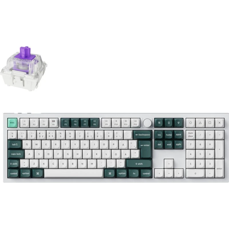 Keychron Q6 HE 100% Knob Wireless Tastatur - Hvid