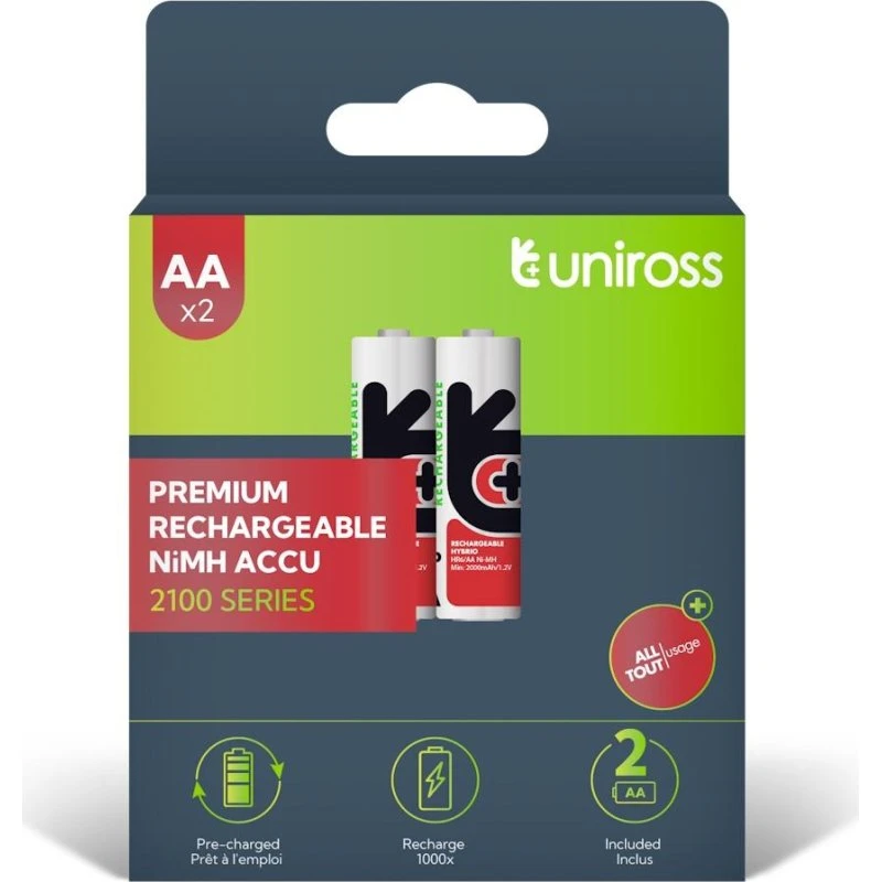 Uniross Ni-MH AA 2100 mAh, 2 stk.