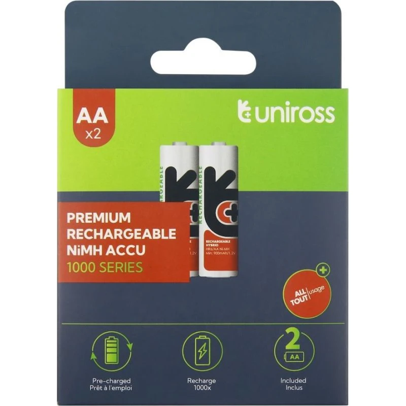 Uniross Ni-MH AA 1000 mAh, 2 stk.