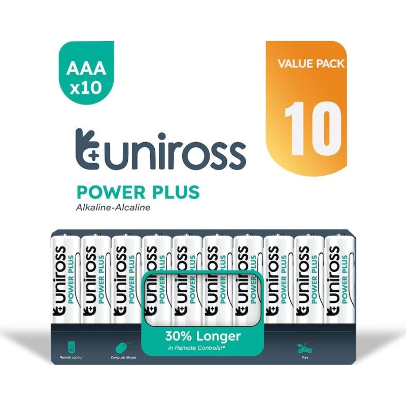 Uniross Power Plus AAA 10 stk. alkaline batterier