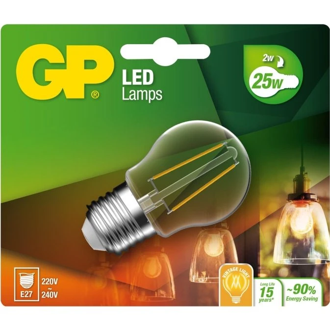 GP LED Filament Mini Globe E27 2W 250lm