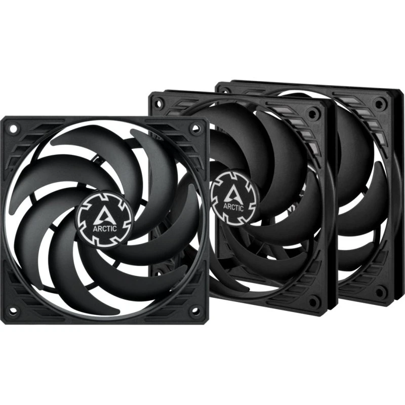 ARCTIC P12 Slim PWM PST 3-pack 120mm Sort Kabinetkøler