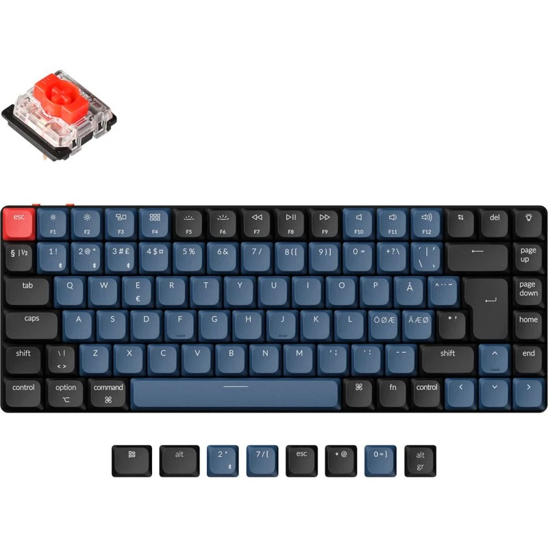 Keychron K3 Pro RGB Trådløs Gaming Tastatur, Sort, 75%-type, Gateron Red