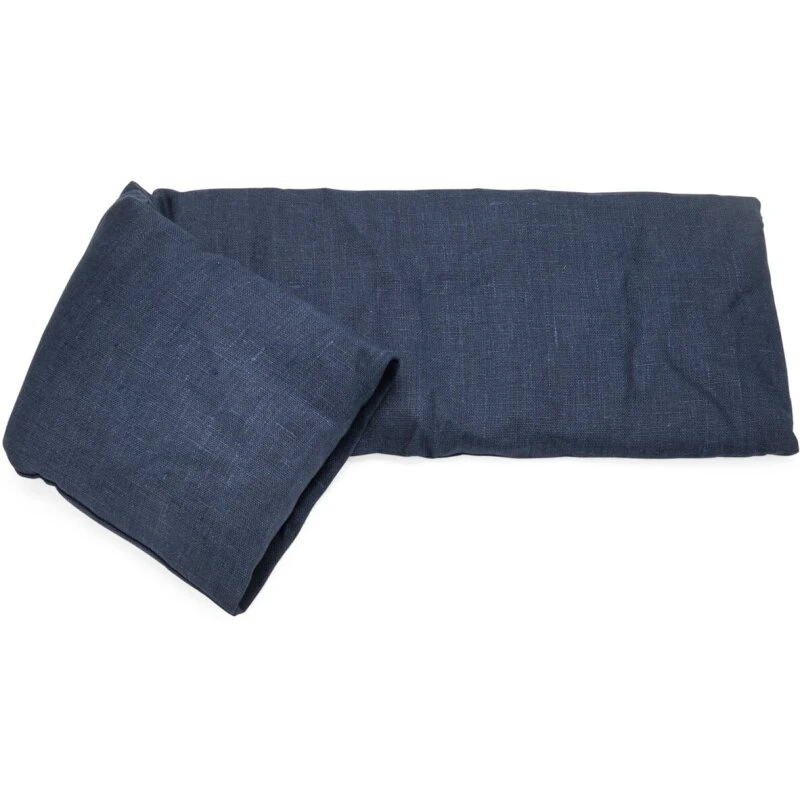 Hørvarmepude med økologiske hvedekerner & lavendel, mørkeblå 62×18 cm