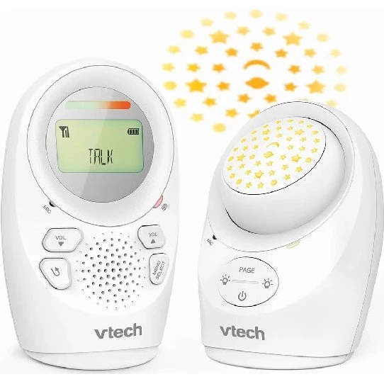 VTech DM1212 Babyalarm med Natlys, 460m Rækkevidde, Tovejs Kommunikation, Hvid