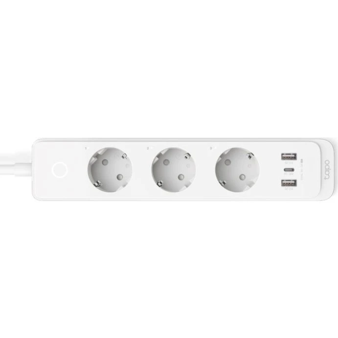 TP-Link Tapo P300 Smart Wi-Fi Stikdåse, 3x Schuko, 1,5 m, Hvid