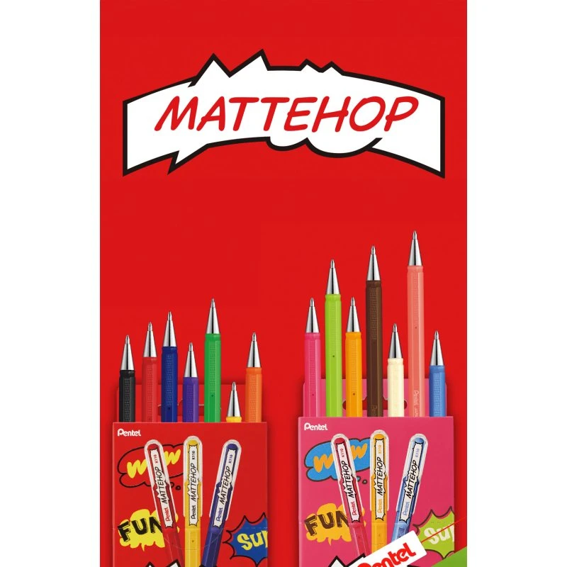 Pentel K110-V7STA Matthop Gel Roller 1mm 7 stk