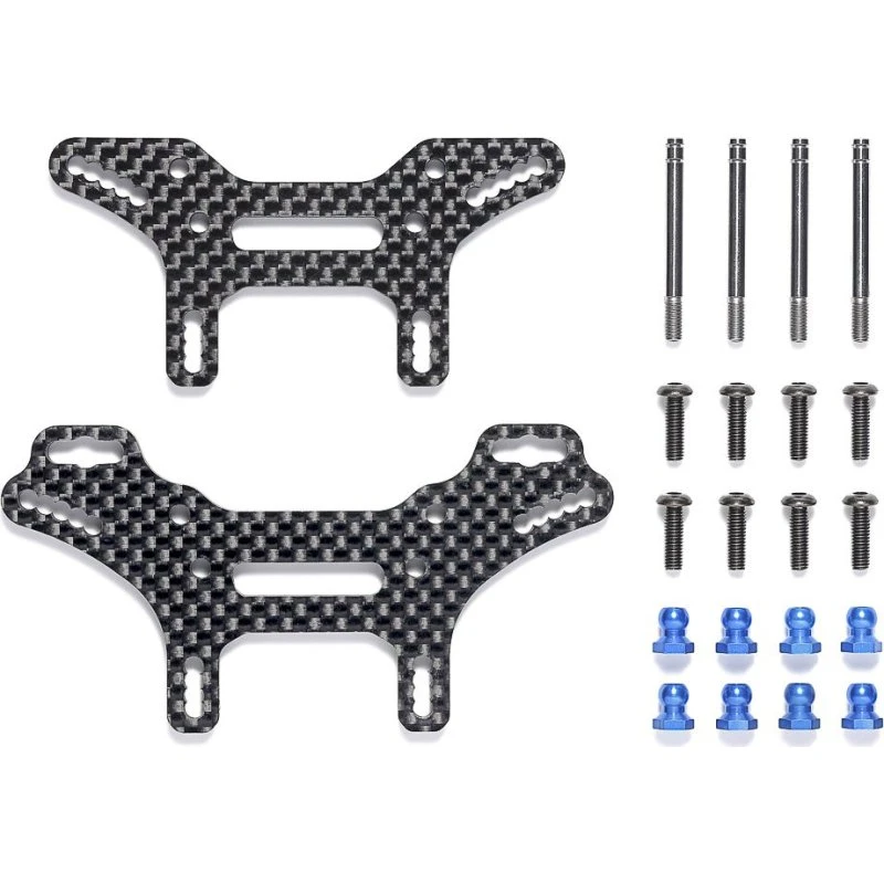 Tamiya XV-02 Short Damper Stay Sæt, Carbon