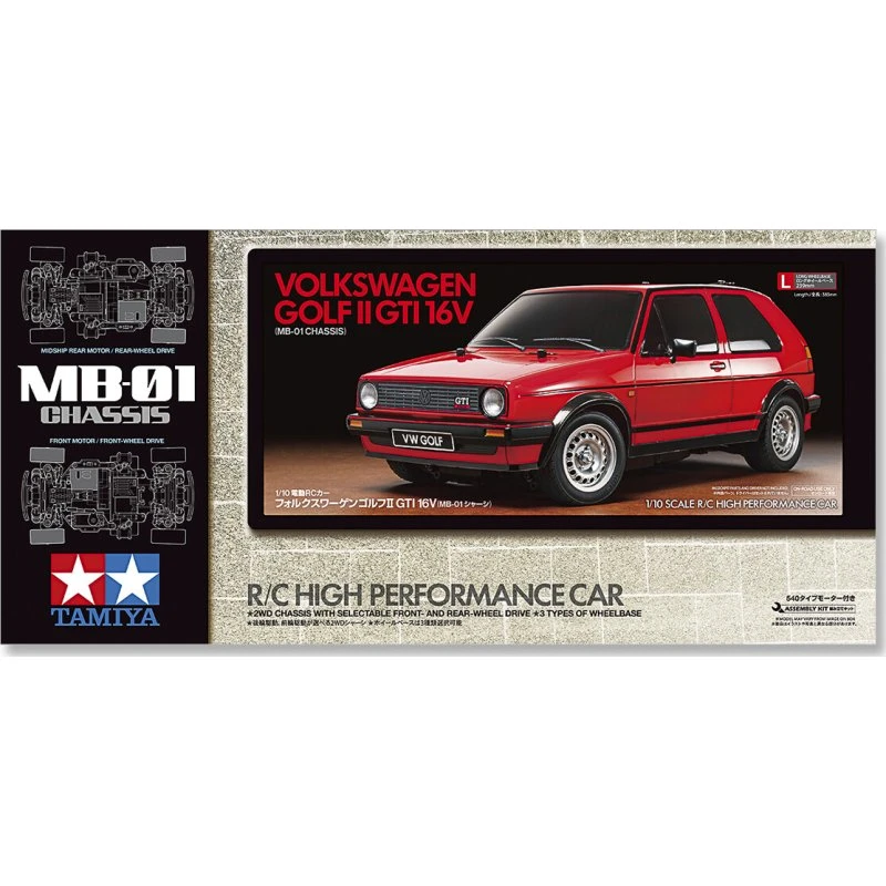 Tamiya RC Volkswagen Golf II GTI 16V 1:10 Byggesæt MB-01