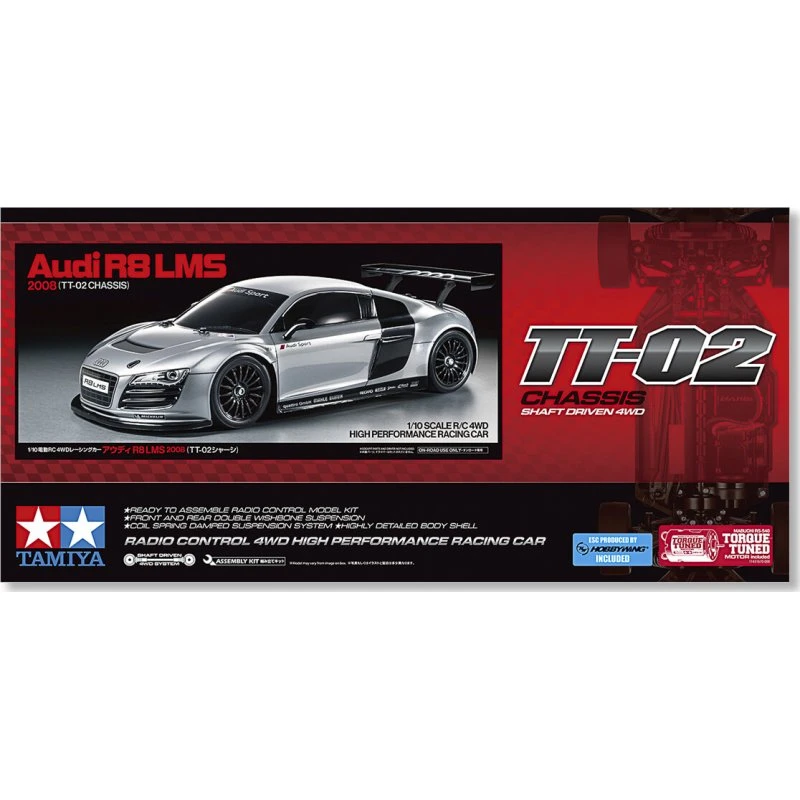 Tamiya RC Audi R8 LMS TT-02 1:10 Byggesæt