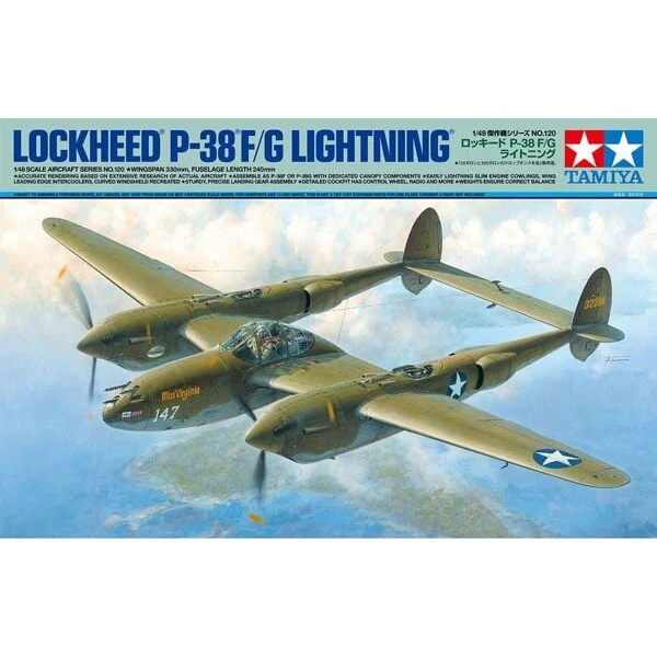 Tamiya 1:48 Lockheed P-38F/G Lightning Byggesæt
