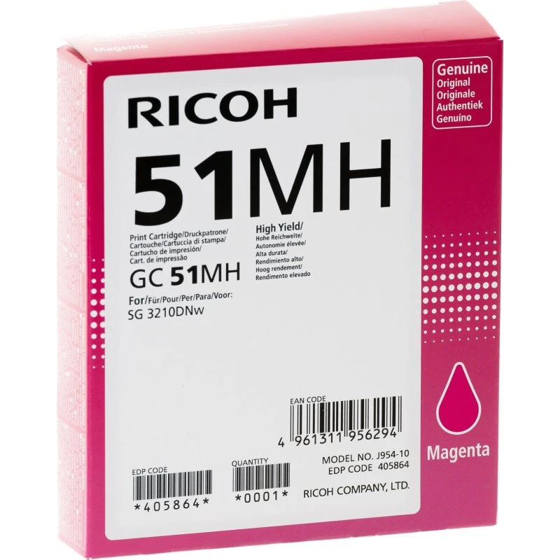 Ricoh GC 51MH Magenta 2500 sider Blæk 405864