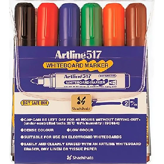 Artline EK517/6W Whiteboardmarker 6 farver