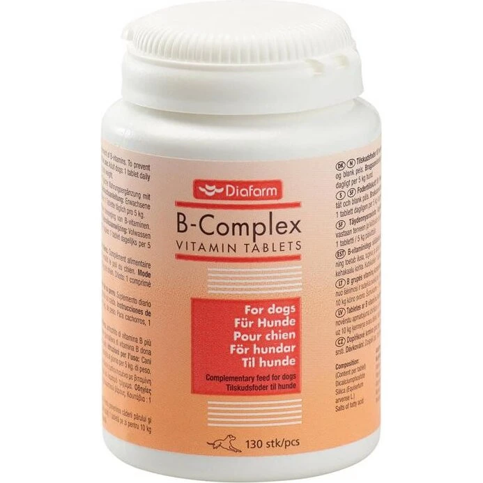 Diafarm B-Complex vitamintabletter til hund, 130 stk