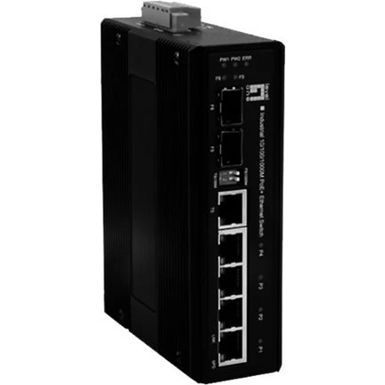 LevelOne IES-0620 4-port PoE+ Switch, DIN-monterbar