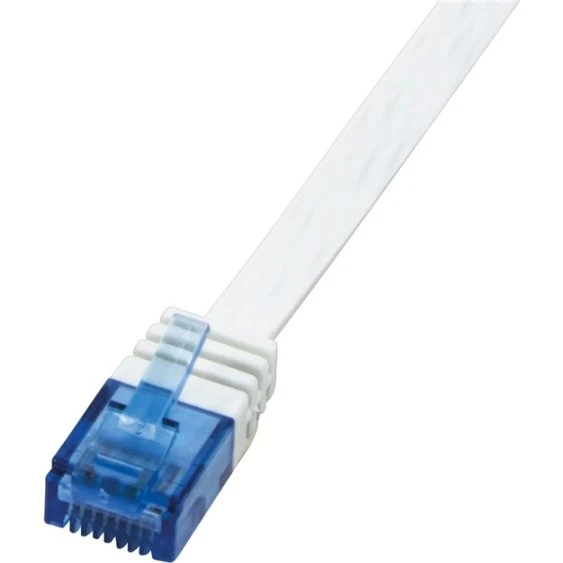 LogiLink Flat Cat6 U/UTP 10m Hvid Patchkabel