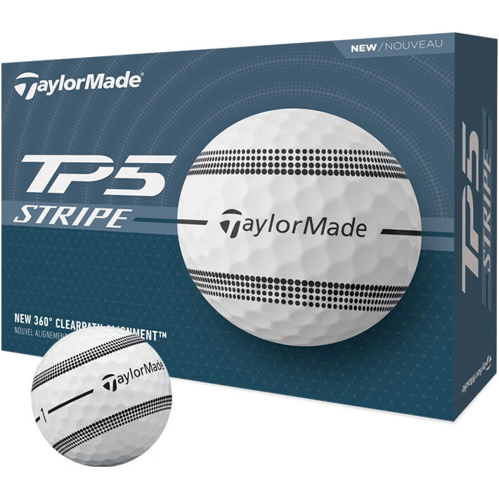 TaylorMade TP5 Stripe golfbolde White 12-pak