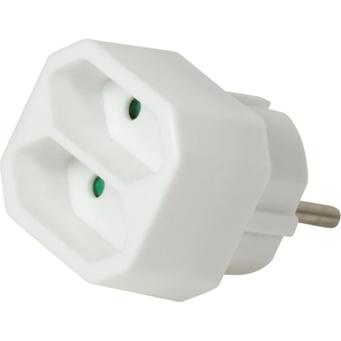 LogiLink 2-vejs Euro-stik, hvid, 1100W