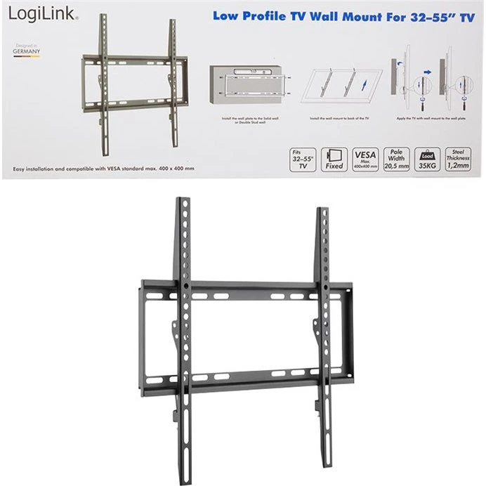 LogiLink TV- og monitorbeslag 32-55" koldvalset stål