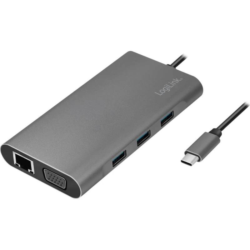 LogiLink USB-C 3.2 Gen 1 Dockingstation med HDMI, VGA og 1GbE