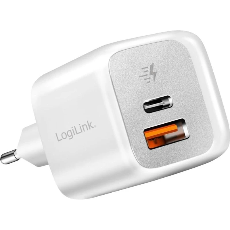 LogiLink Vægoplader 20W USB-C & USB-A Hvid