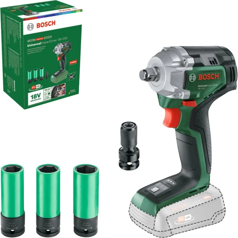 Bosch Universal ImpactDrive 18V 350 Nm Akkuslagnøgle med Topnøglesæt