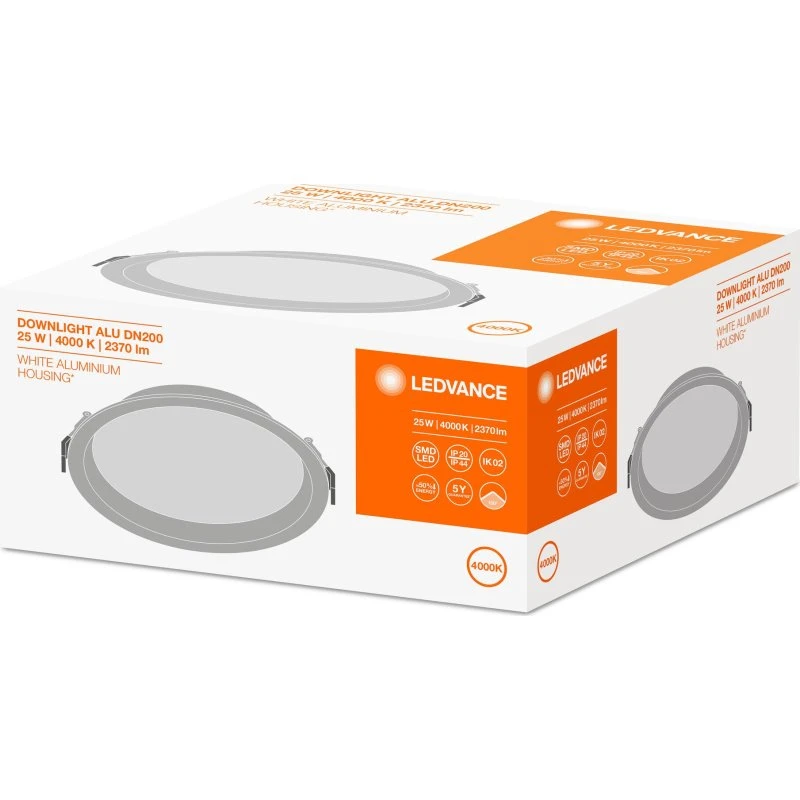 LEDVANCE Downlight Alu 25W 840 IP44 Hvid