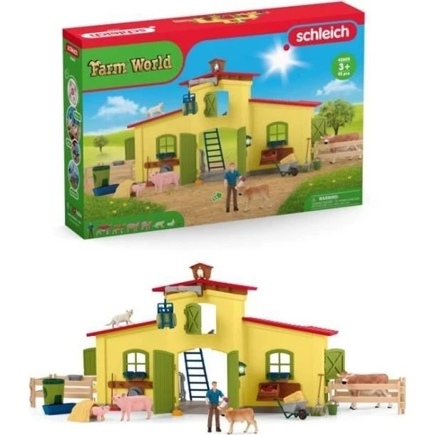 Schleich Farm World 42605 – 92-delt bondegårdslegesæt med ko, hest, gris og tyr