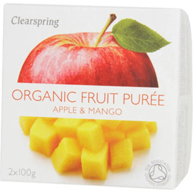 Clearspring Æble-Mango Puré Økologisk 2x100 g