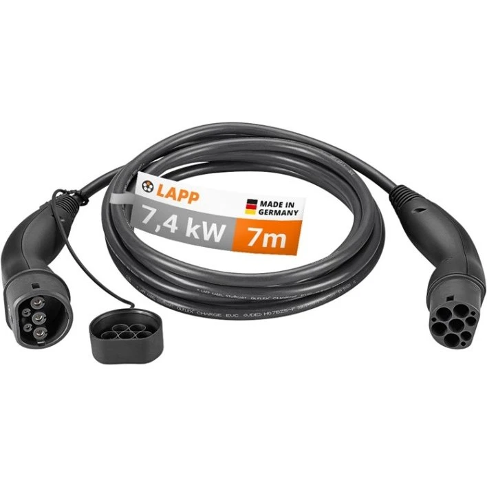 LAPP Type 2 opladningskabel 7 m, 32 A, sort (5555934006)