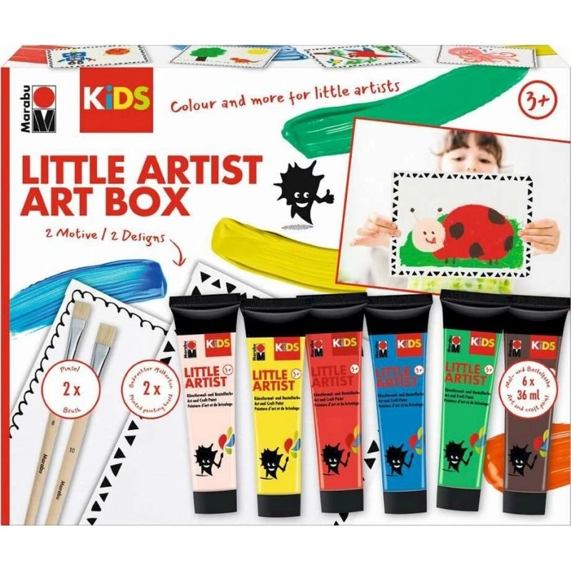 Marabu Little Artist Malesæt med 6 Farver - 3+ år