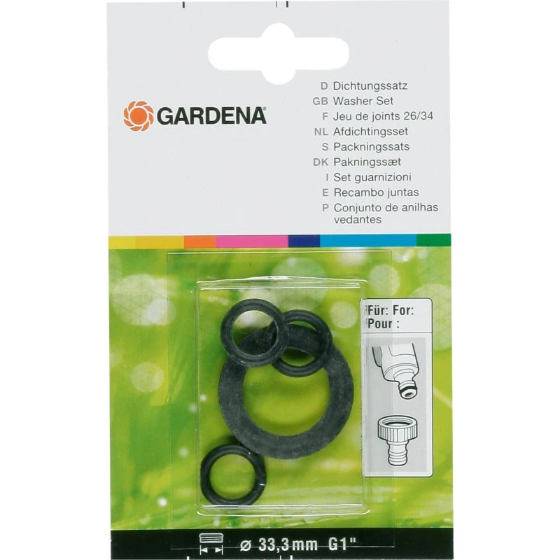 Gardena Pakningssæt til 33,3 mm gevind, 1 pakning + 3 O-ringe