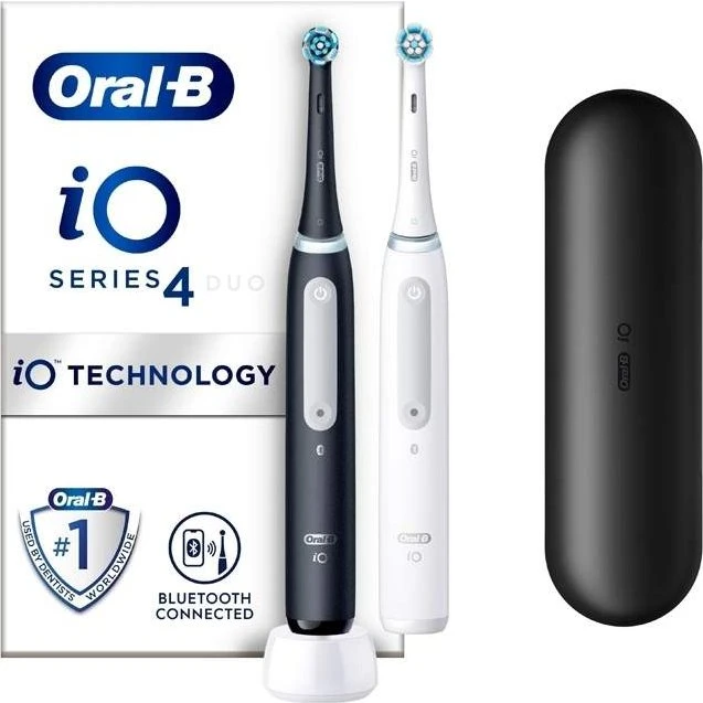 Oral-B iO 4 Duo Elektrisk Tandbørste Sort/Hvid