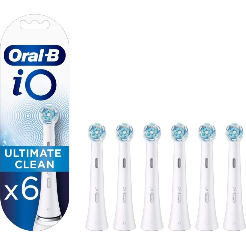 Oral-B iO Ultimate Clean Børstehoveder, Hvid, 6 stk