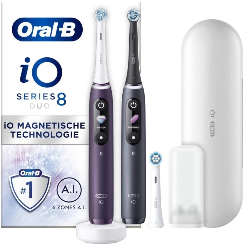 Oral-B iO Series 8n Duo elektrisk tandbørste Sort/Lilla