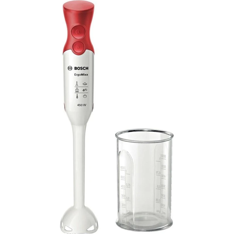Bosch ErgoMixx MSM64010 Stavblender 450 W rød/hvid med bæger