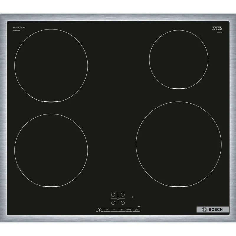 Bosch Serie 4 PIE645BB5E Induktionskogeplade, 4 plader, sort/rustfrit stål