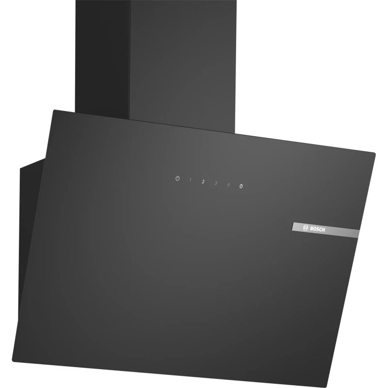 Bosch Serie | 2 DWK65DK60 Skorsten vinklet, 60dB(A), Sort glas