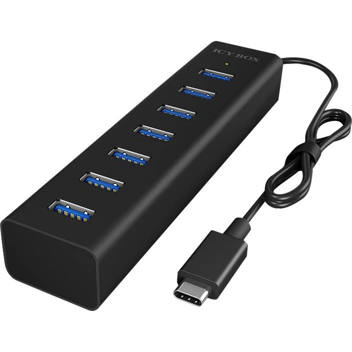 RaidSonic ICY BOX IB-HUB1700-C3 7-port USB 3.0 USB-C hub, sort