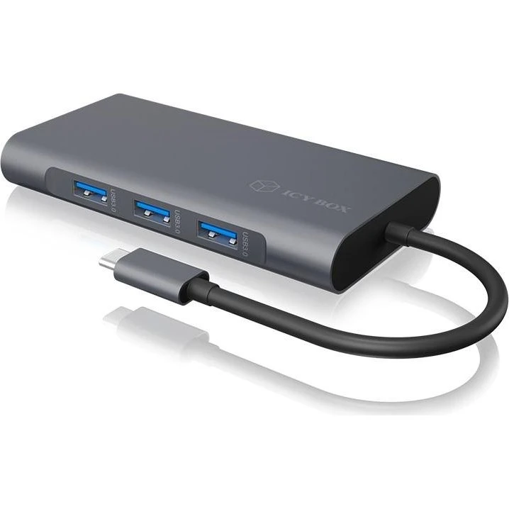 ICY BOX IB-DK4040-CPD USB-C Dockingstation med HDMI, VGA, LAN og kortlæser