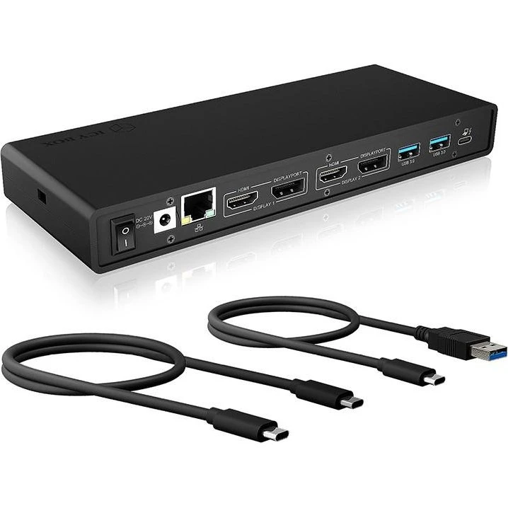 ICY BOX IB-DK2245AC USB-C/Thunderbolt 3 Dockingstation, Sort