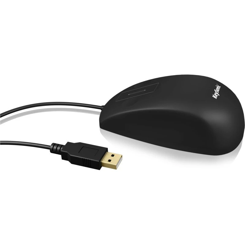 KeySonic KSM-5030M-B Silikone Mus, USB, IP68, Touch Scroll, Sort
