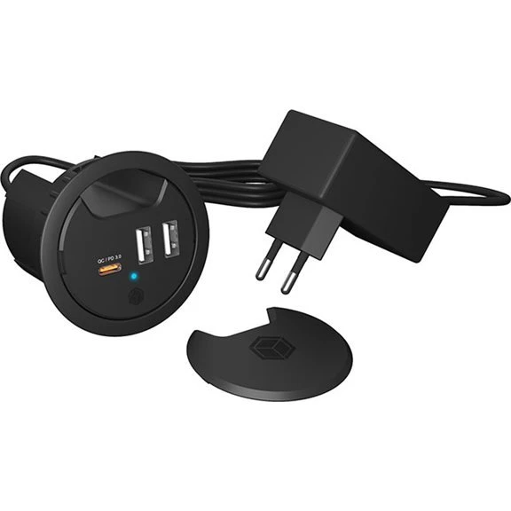 ICY BOX IB-HUB1407 USB-hub med 3 porte - Sort