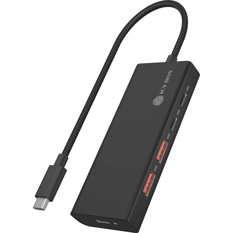 ICY BOX IB-HUB1436-CPD USB-hub 4 porte Sort