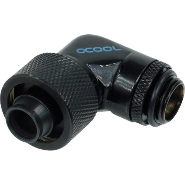 Alphacool 62371 90° G1/4" Screw-on Dyse, Sort