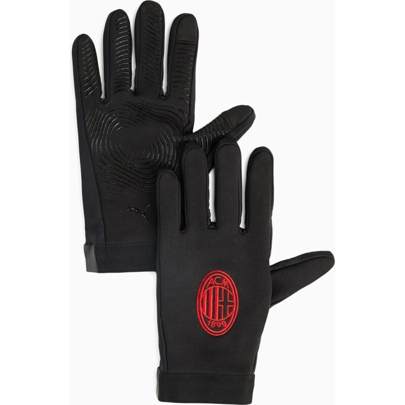 PUMA AC Milan spillervanter – sort/rød, touch & skridsikre